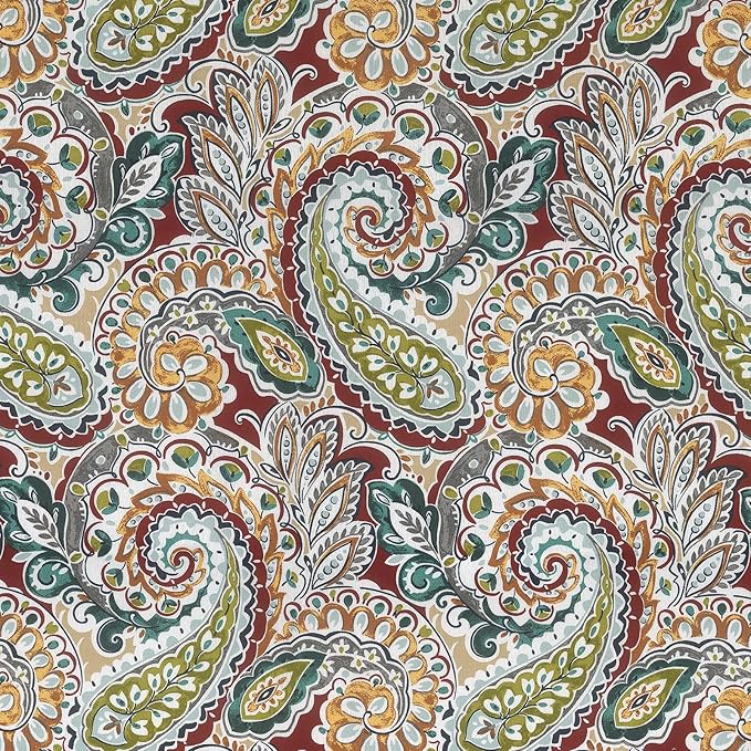 LVTXIII Outdoor Seat Cushions Set of 2 Square Chair Cushions with Ties, Patio Chair Pads for Home Office and Patio Garden Furniture Decoration 22"x22"x3", ‌Paisley Chilli