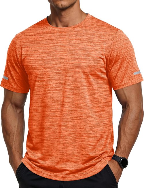 MAGCOMSEN Men's Athletic Workout Shirt - Quick Dry Moisture-Wicking Crewneck Tee | Short Sleeve