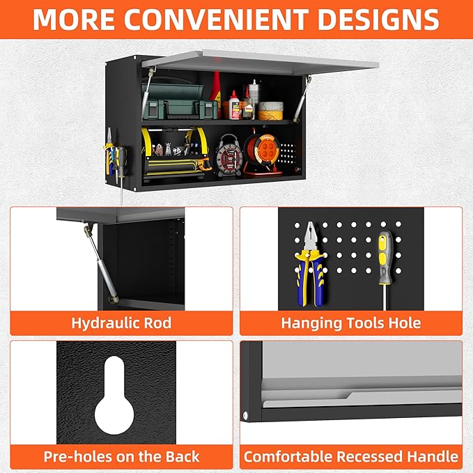 Garage Wall Cabinet, Floating Metal Wall Cabinet