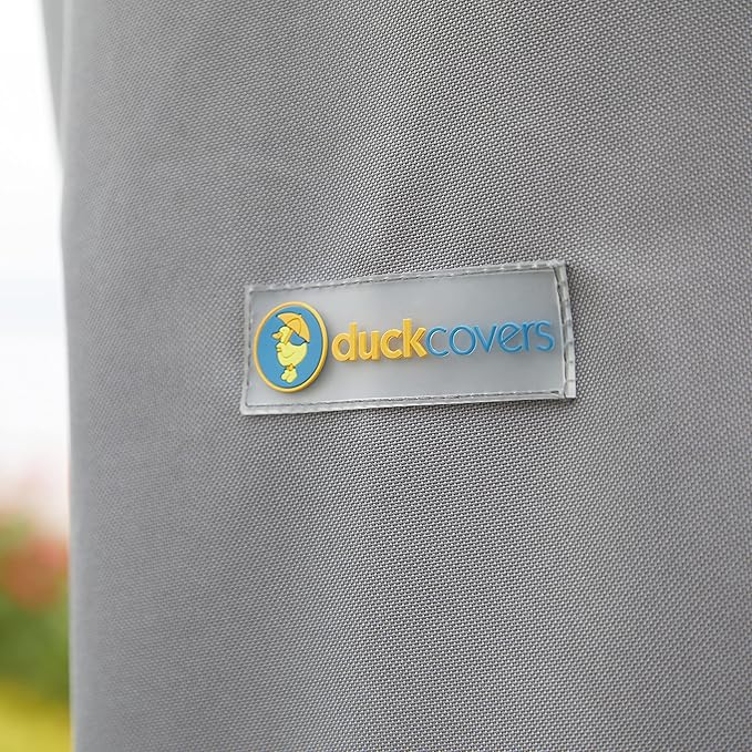 DUCKCOVERS Soteria Waterproof 127 Inch Rectangular/Oval Patio Table with Chairs Cover, Outdoor Table and Chair Cover