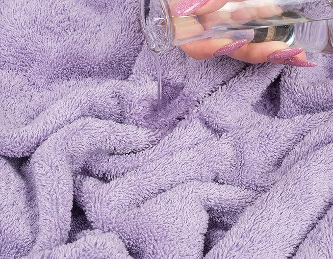 American Soft Linen Luxury Washcloths for Bathroom, 600 GSM 100% Cotton 4 Piece Turkish Wash Cloth Set, 13x13 in Soft Rags for Body and Face, Lilac Washcloths