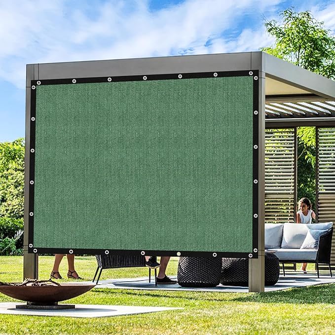 Artpuch Outdoor Pergola Shade Cover 5' X 14' Sun Shade Cloth with Grommets, 90% UV Protection Canopy Patio Privacy Screen (Customized Available) GN107, Green