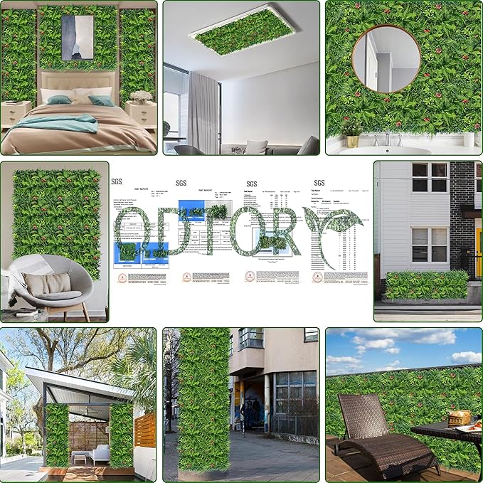 ODTORY Artificial Grass Wall Backdrop Panels Roll: 48X120 in UV-Anti Greenery