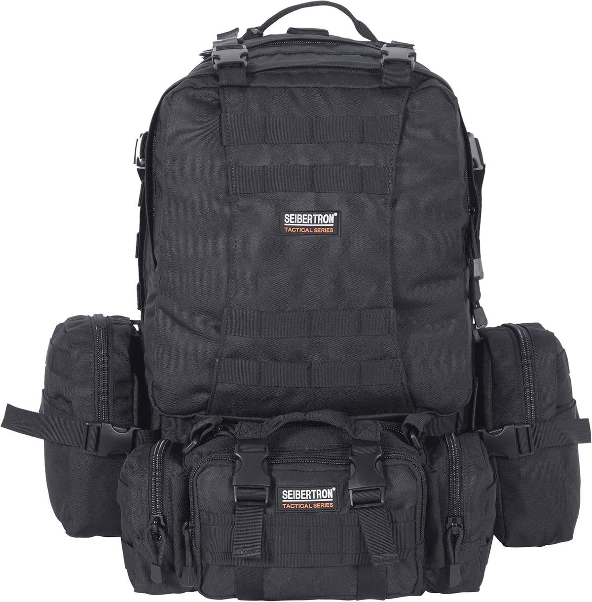 Waterproof Seibertron Tactical Backpack - 3-Day Molle Rucksack in Black