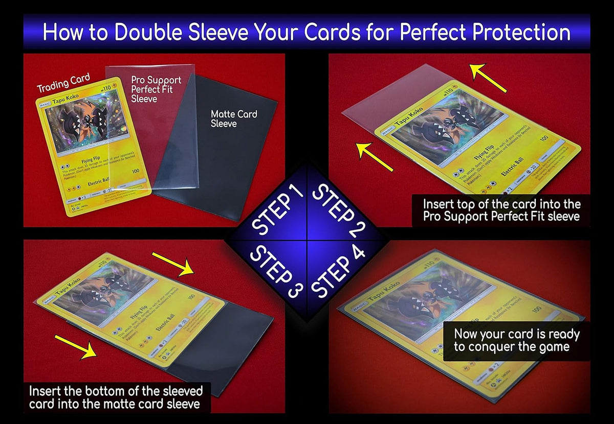 Pro Support 400 Premium Ultra Clear Card Sleeves - Ideal for Double-Sleeving | Standard Size for Pokémon & Magic The Gathering