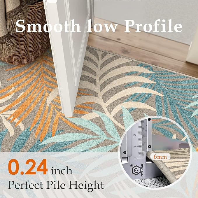 8x10 Indoor Outdoor Area Rug Washable Patio Rug Brown Non Slip Non Shedding Waterproof Carpet for Living Room Bedroom Camping Porch Backyard Camping RV Balcony Poolside Deck