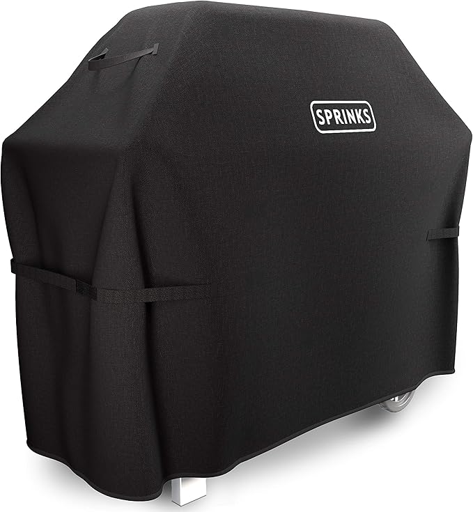 SPRINKS® Grill Cover Weatherproof Grillcover for Weber, Napoleon, Enders - Extra Handles Gas Grill Oxford 600D Fabric [58in x 24in x 48in] - Black