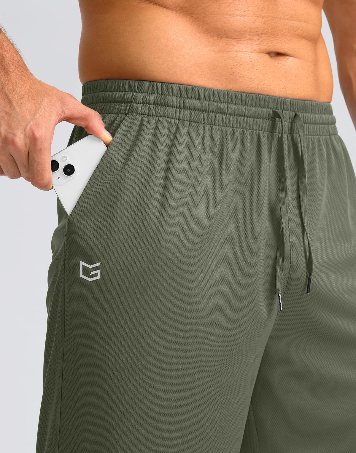 Men's Athletic Shorts with Pockets 9" / 11" Long Basketball Shorts Lightweight Quick Dry Gym Workout Shorts for Men(Sage,XL)