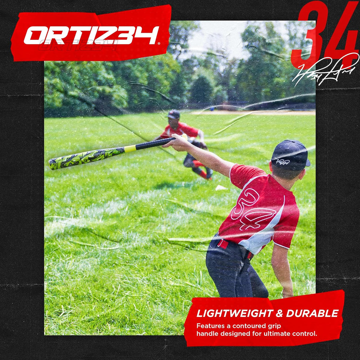 Ortiz34 Baseball Bat & Ball Set - Graffiti Design for Youth & Adults | Perfect for Backyard Fun