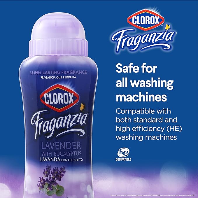 Clorox Fraganzia Scent Boosting in-Wash Laundry Crystals, Lavender - 12 Count - 18 Oz Each | Laundry Freshener Beads in Lavender Scent for Fresh, Clean, Great Smelling Clothes