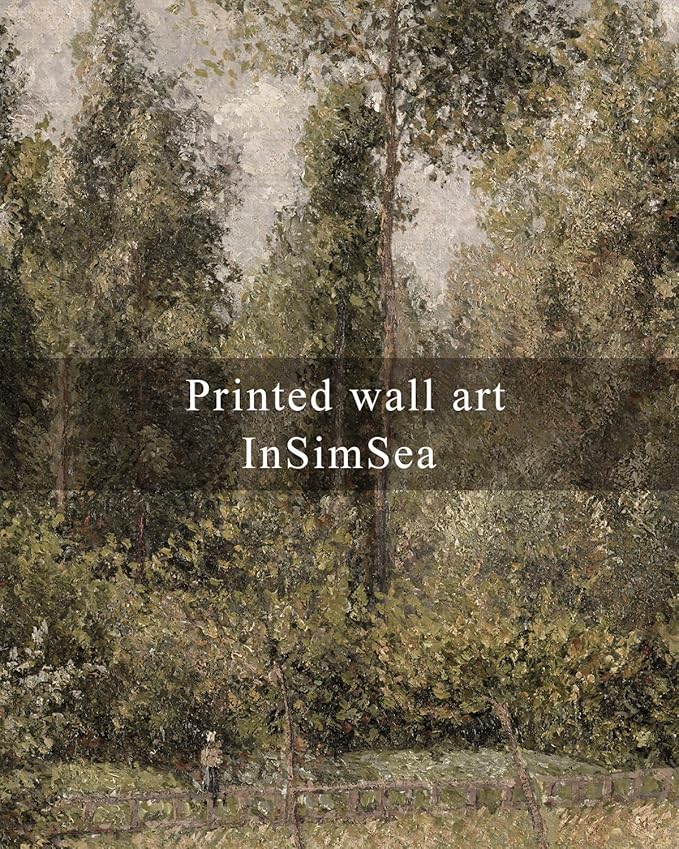 InSimSea Framed Canvas Prints Art Vintage Decor, Bushes Poplars Nature Landscape Paintings, Large Prints, Farmhouse Decor, Classical Wall Decorations for Bedroom Living Room Bathroom, 20"x30"