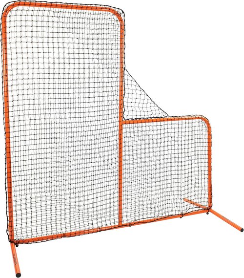 CHAMPRO Brute Pitcher’s Safety L-Screen - Durable Steel Frame for Baseball/Softball, 7’ x 7’