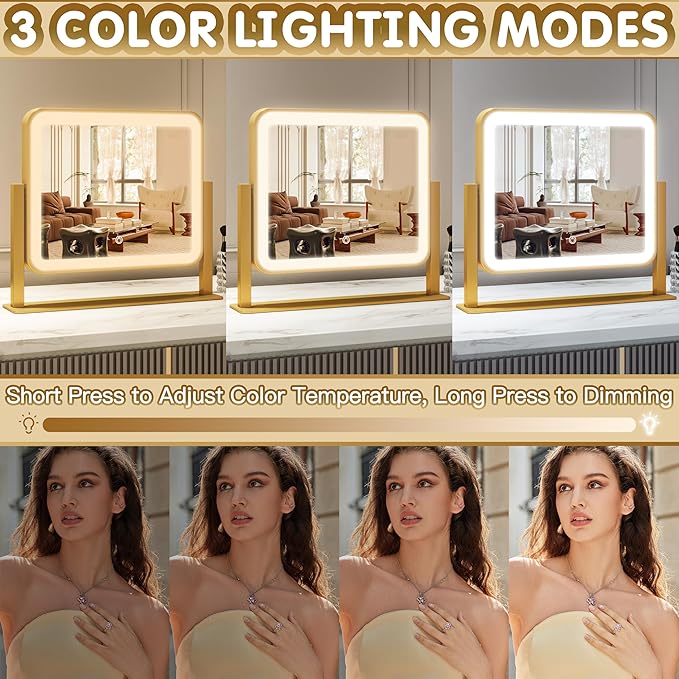 FENNIO Vanity Mirror with Lights 14x12 Inch