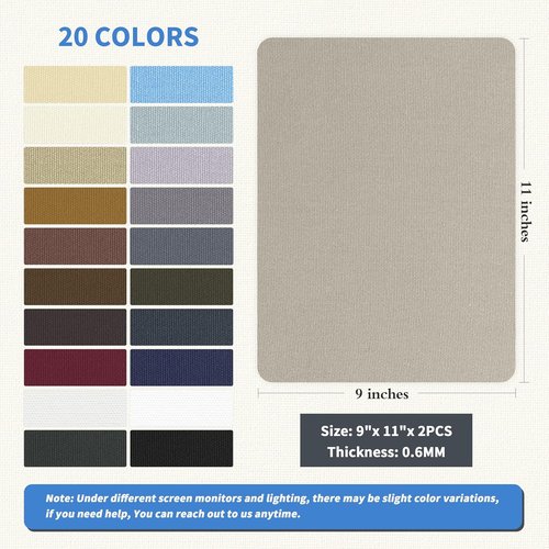 KING MOUNTAIN Canvas Repair Patch - 9 x 11 Inch Self-Adhesive Waterproof Fabric Patches (Grey, 2 Pcs)