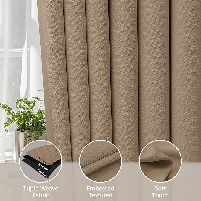 FMFUNCTEX 100% Blackout Curtains
