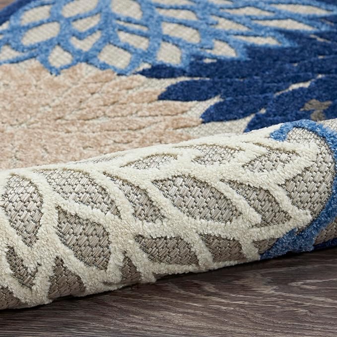 Nourison Home Aloha 9'6" x 13' Fabric Indoor/Outdoor Rug in Blue/Multi-Color