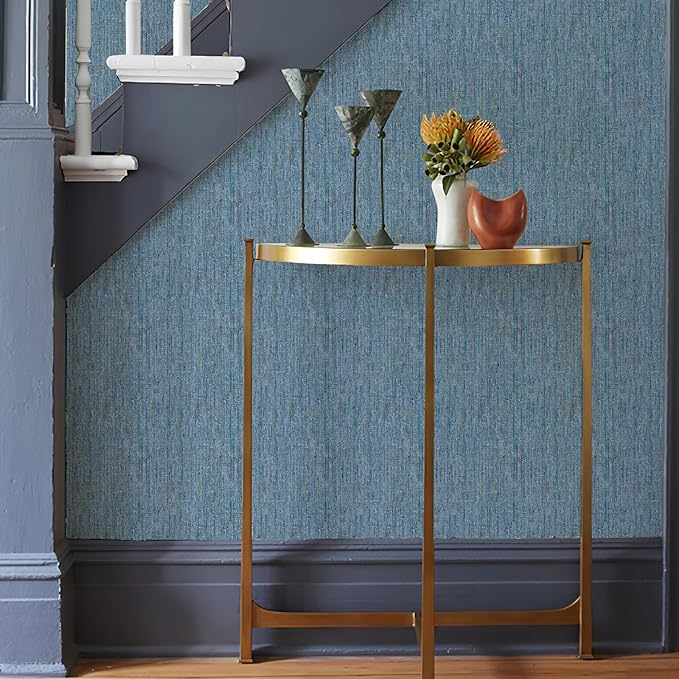 JiffDiff Woven Wallpaper Peel and Stick 17.3" x 120" Colorful Paint Grasscloth