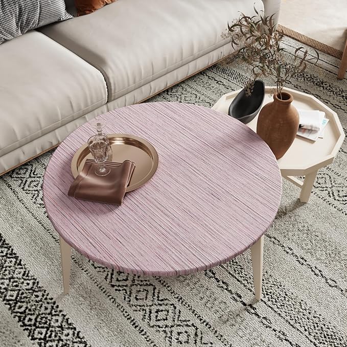 CRE8TIVE Pale Pink Grasscloth Peel and Stick Wallpaper