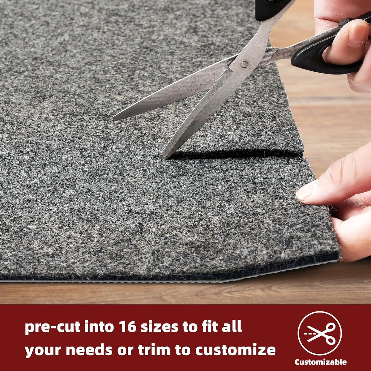 BAGAIL Felt and Natural Rubber Backing Rug Pads 1/4” Thick, Round 4 Ft Non Slip Carpet Gripper Keep Rugs in Place, Under Area Rug Protective Cushioned Pads, Carpet Runners, Hardwood Floors Protection