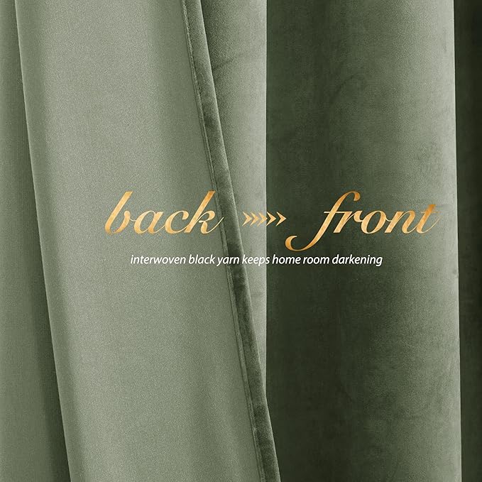 NICETOWN Super Soft Velvet Curtains 72 inches, Sound Reducing Cold Heat