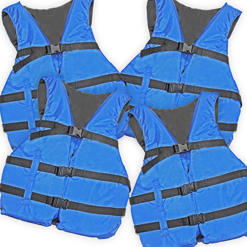 4 Pack Life Jacket Paddle Vest; Coast Guard Approved Type III PFD Life Vest Flotation Device; Jet ski, Wakeboard, Kayak; Ideal Extra Life Jacket for Pontoon Boat