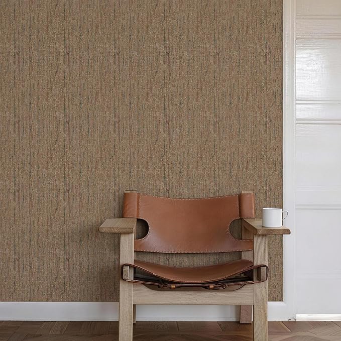 JiffDiff Woven Wallpaper Peel and Stick 17.3" x 400" Colorful Paint Grasscloth