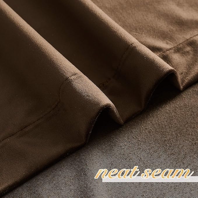 NICETOWN Brown Velvet Curtains, Thermal Insulated Sound Reducing Heavy Matt