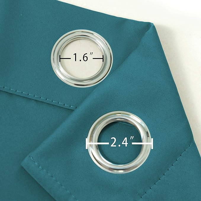 LEMOMO Sea Teal Thermal Blackout Curtains/42 x 72 Inch/Set of 2 Panels Room