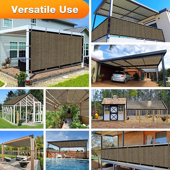 Artpuch Outdoor Pergola Shade Cover 12x19 FT Sun Shade Cloth with Grommets Mocha 90% UV Protection Canopy Patio Privacy Screen (Customized Available)