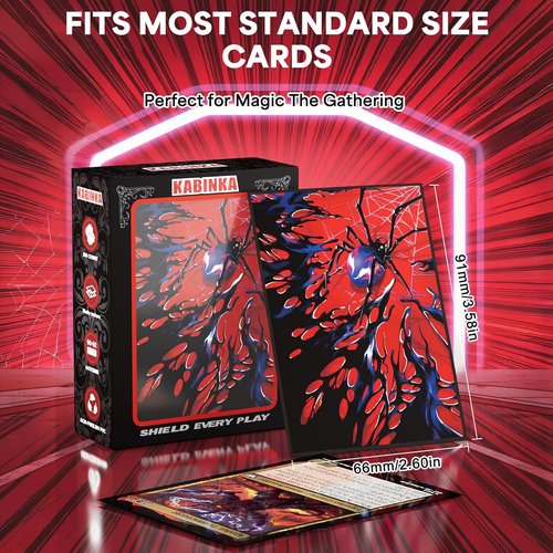 KABINKA MTG Card Sleeves - Spider Design | 100 Standard Size Clear Front & Matte Back for Magic The Gathering