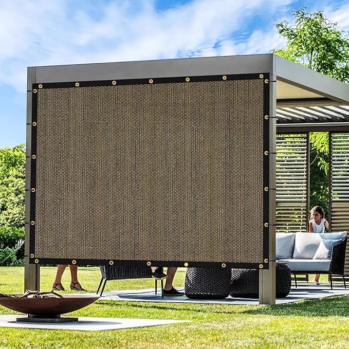 Artpuch Outdoor Pergola Shade Cover 15x17 FT Sun Shade Cloth with Grommets Mocha 90% UV Protection Canopy Patio Privacy Screen (Customized Available)