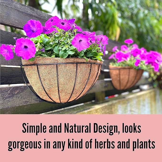 LaLaGreen Wall Planters for Outdoor Plants, 4 Pack, 12 Inch Half Round Plant