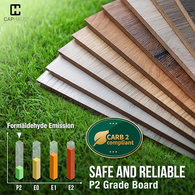 CAPHAUS 4 Tier Bookshelf, Bookcase Shelf Storage Organizer, Living Room, Kitchen, 24 Inch Width Free Standing Shelf, Industrial Book Shelves for Home Office, White Wooden Shelves & Gold Frame
