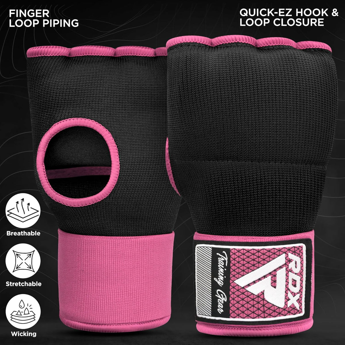 RDX Gel Boxing Hand Wraps - Elasticated Padded Inner Gloves with 100cm Long Wrist Straps for MMA & Kickboxing