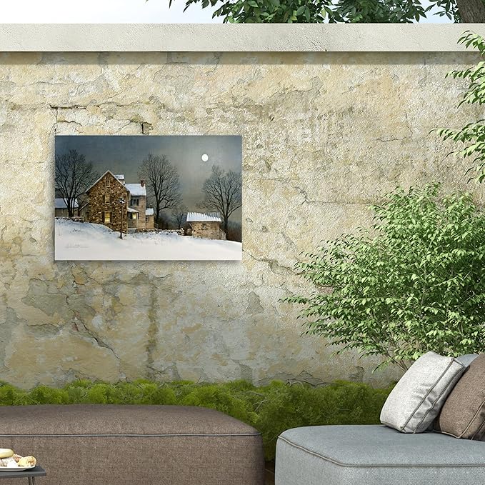 Outdoor Canvas Art - Ray Hendershot 'SNOW COVER' Wall Art for Outdoor Spaces, Patios, or Gardens by Trademark Fine Art