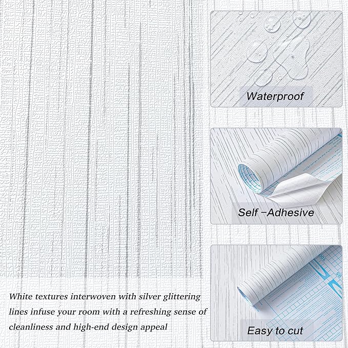 White Grasscloth Wallpaper Peel and Stick Textured Wallpaper