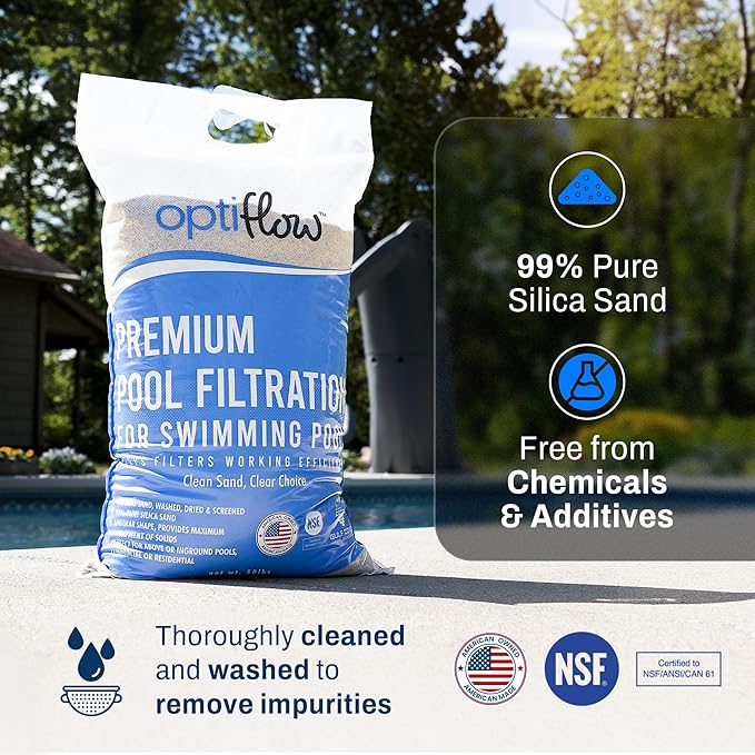 4-Pack Pool Filter Sand, Premium Filtration with Pure Silica Formula, 50 Lbs - Swimming Pool System Accessories and Supplies for Cleaning and Maintenance