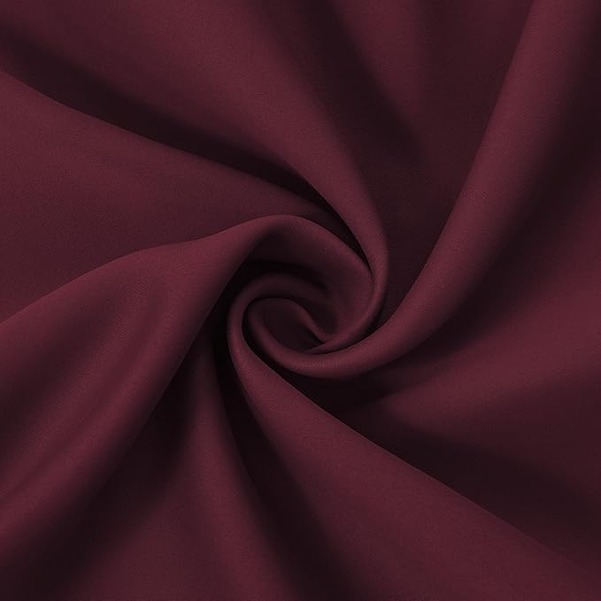 LEMOMO Burgundy Red Thermal Blackout Curtains/52 x 95 Inch/Set of 2 Panels Room