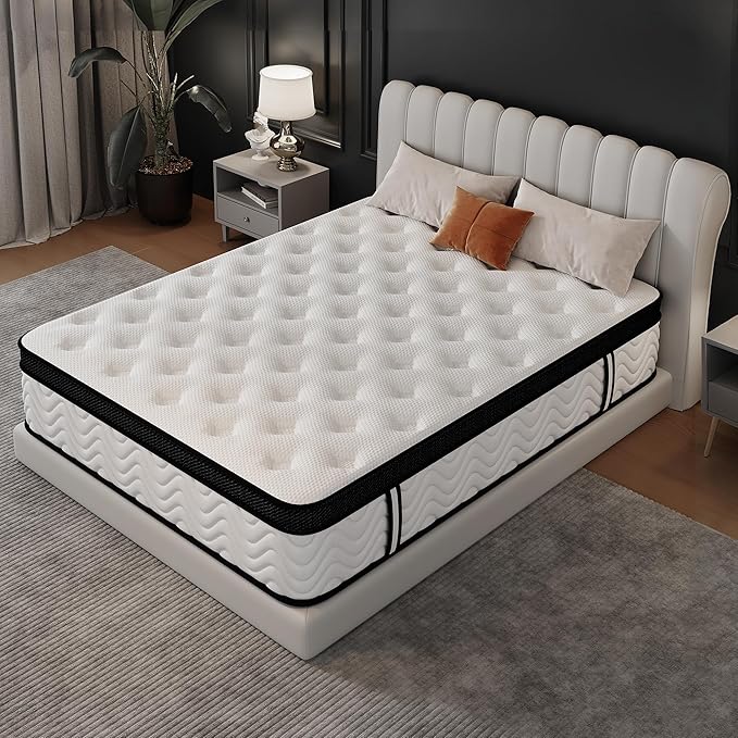 Full Mattress 12 Inch, Full Size Memory Foam Mattress in a Box, Hybrid mattresses with Independent Pocket Coils for Motion Isolation & Silent Sleep, Medium Firm,CertiPUR-US,100 Nights Trial