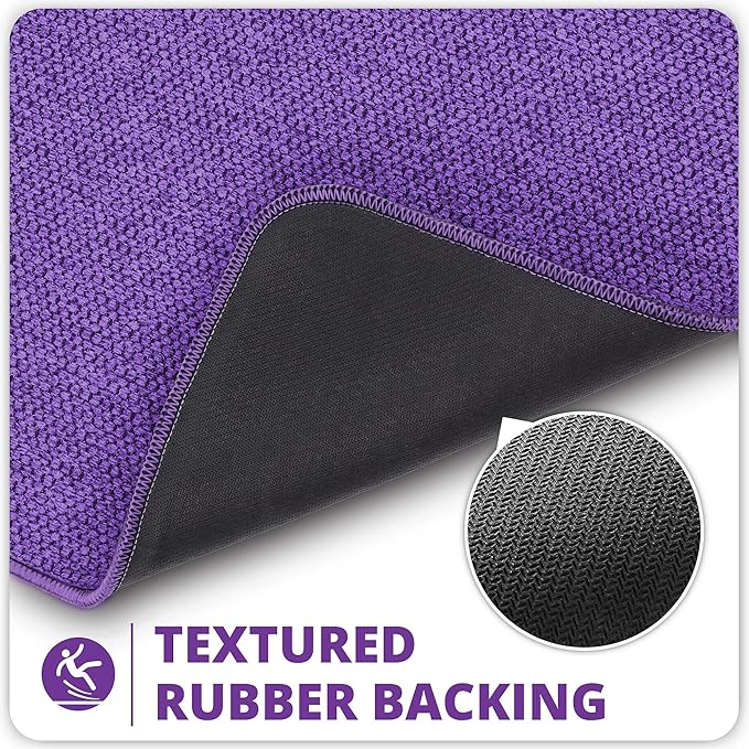 Bath Mat,Ultra Thin Bathroom Runner Rugs,Large Bath Mats for Bathroom,Quick Dry,Non-Slip,Machine Washable,Low Pile,Bath Rug,Shower Outside,Sink,Home Decor Accessories.Purple,3'x6'(36x72inch)