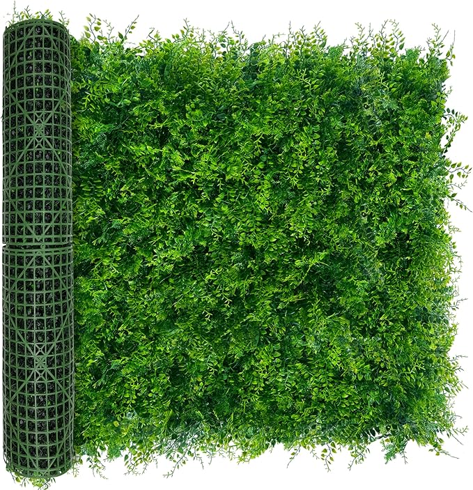 Greenery Faux Grass Wall Backdrop 40"x120"（33.5 SQFT） UV-Anti Artificial Green