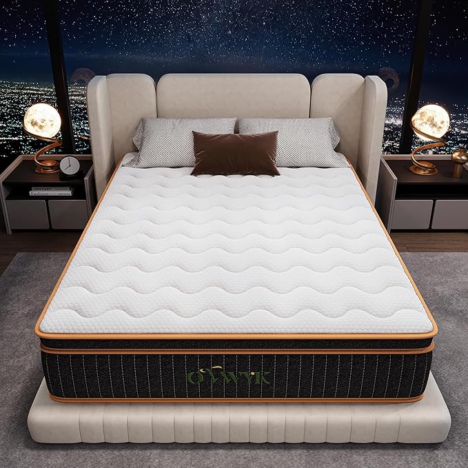 Twin Mattress 10 Inch, Hybrid Mattress Twin Size Bed in a Box, Memory Foam and Individual Pocket Springs, Edge Support, Motion Isolation & Pressure Relief, Medium Firm, 365-Night Trial