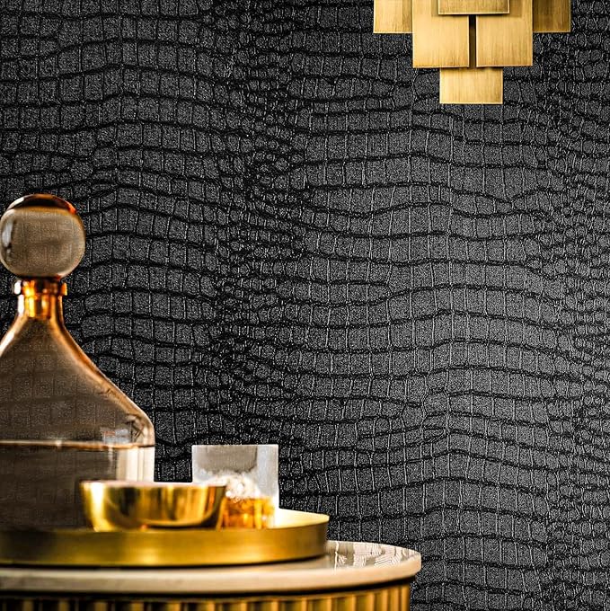 Fititem Black Peel and Stick Wallpaper 787inL 17.3inW Black Contact Paper