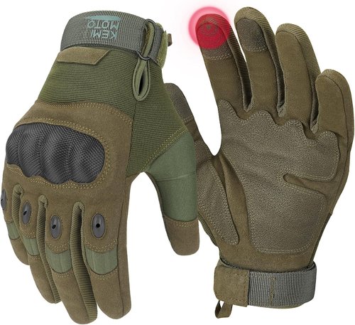 KEMIMOTO Tactical Gloves - Touchscreen Motorcycle Gloves with Hard Shell & Palm Padding | Ideal for Cycling, Hiking, and Sports