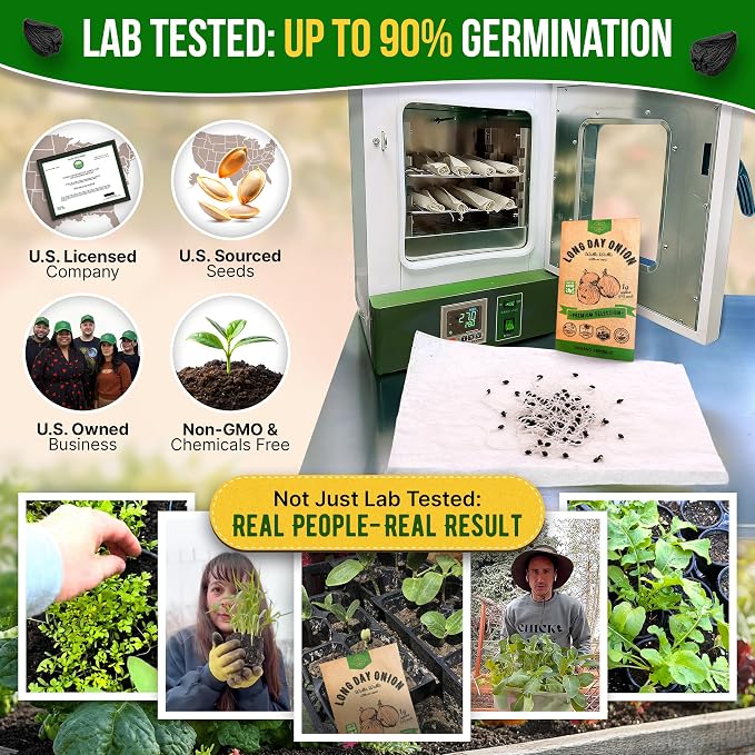 Onion Walla Walla Seeds Pack 1G - Over 275 Non-GMO Heirloom Onion Seeds for Planting Vegetables in Individual Seed Packet, Vegetable Seeds for Planting Home Garden Indoor & Outdoor Gardening