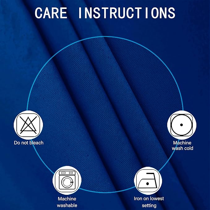LEMOMO Royal Blue Blackout Curtains 66 x 63 Inch Length/Set of 2 Curtain
