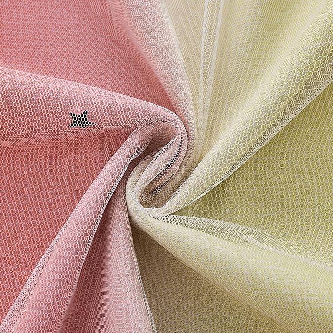 XiDi Pink & Rainbow Curtains for Kids & Girl Room