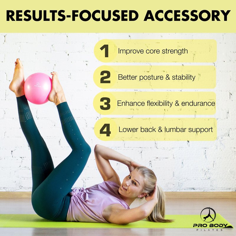ProBody Pilates Small Exercise Ball - 9 Inch Workout Ball for Stability, Barre, Yoga, Core & Physical Therapy (Aqua)