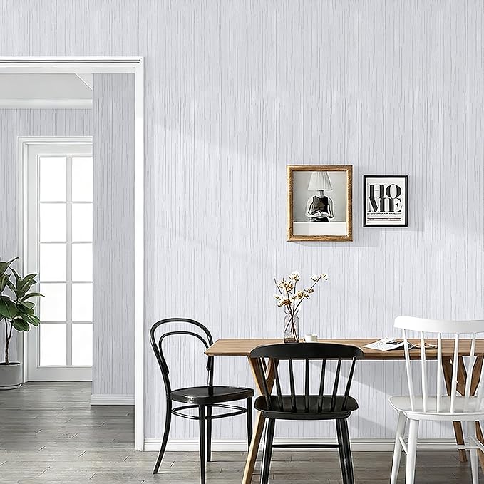 White Grasscloth Wallpaper Peel and Stick Textured Wallpaper