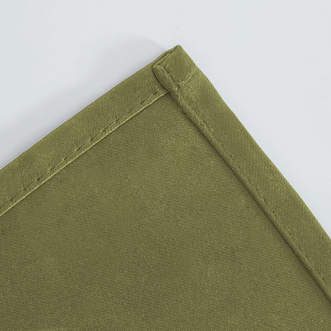 LEMOMO Blackout Curtains 52 x 45 inch/Olive Green Curtains Set of 2